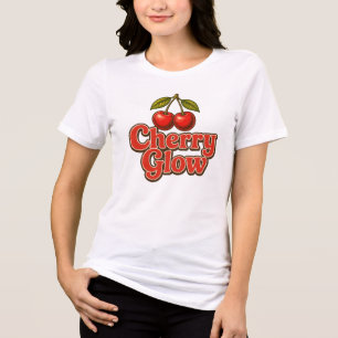 Kersengloed Retro Vintage Kersengrafiek Tri-Blend Shirt