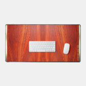 Kersenhout textuur aangepaste monogram. bureaumat (Keyboard & Muis)