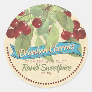 kersenjam bewaart huisconservenlabel ronde sticker