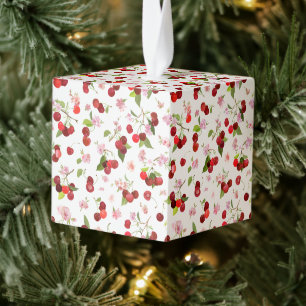 Kersenpatroon 1 kubus ornament