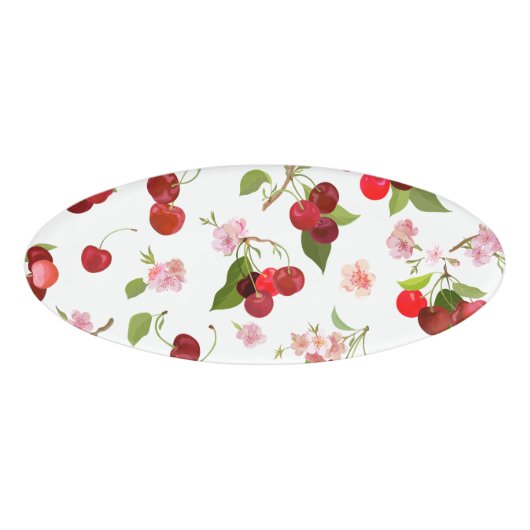 Kersenpatroon 1 naambadge (Voorkant)