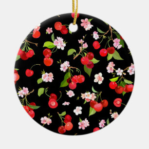 Kersenpatroon 2 keramisch ornament