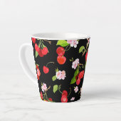 Kersenpatroon 2 latte mok (Linkerhoek)