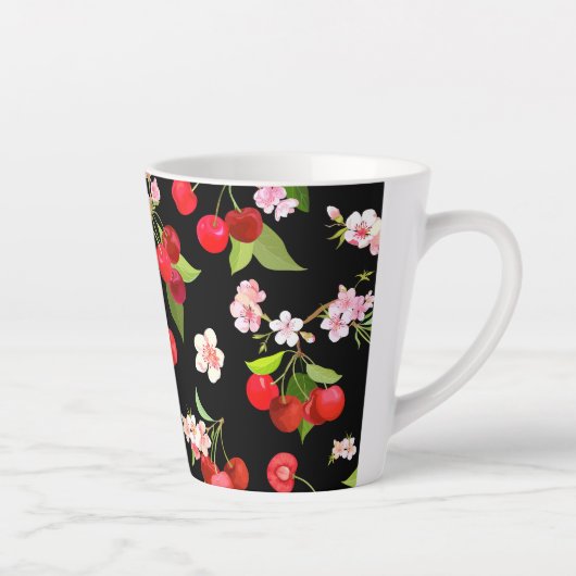 Kersenpatroon 2 latte mok (Rechts)