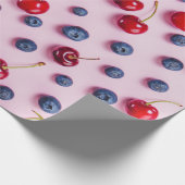 kersenpatroon cadeaupapier (Hoek)