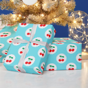 Kersenpatroon – Retro Fruit Cadeau & Decoratie Cadeaupapier
