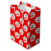 Kersenpatroon – Retro Fruit Cadeau & Decoratie Medium Cadeauzakje (Voorkant Gekanteld)