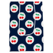 Kersenpatroon – Retro Fruit Cadeau & Decoratie Medium Cadeauzakje (Achterkant)
