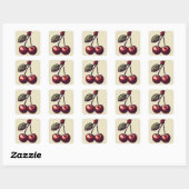 Kersenpixels Vierkante Sticker (Vel)