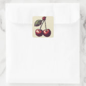 Kersenpixels Vierkante Sticker (Tas)