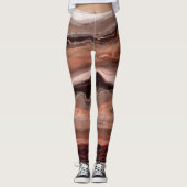 Kersenrood, roze marmer leggings (Voorkant)