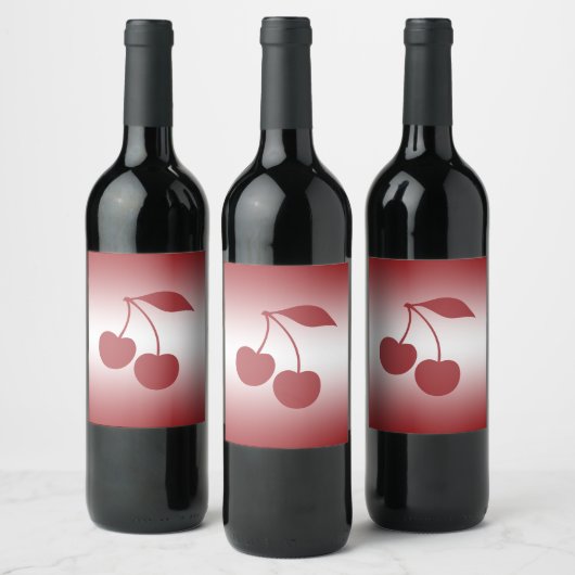 Kersenrood tot wit verloop wijn etiket (Flessen)