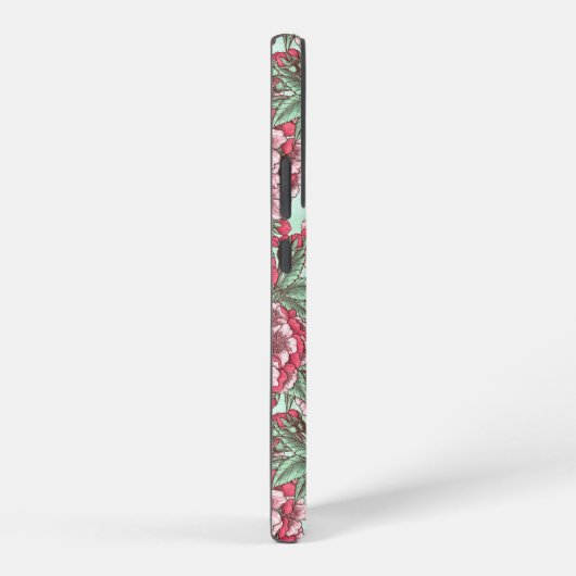 Kersensbloesem in roze en munt samsung galaxy hoesje (Rechterkant)