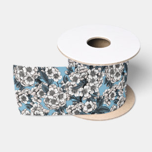 Kersensbloesem in wit en blauw lint