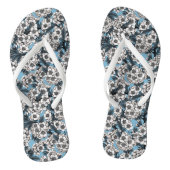 Kersensbloesem in wit en blauw teenslippers (Voetbed)