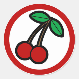 Kersensmaak visual circle sticker labels