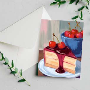 Kersentaart Bakkerij Voedsel Schilderen Kaart