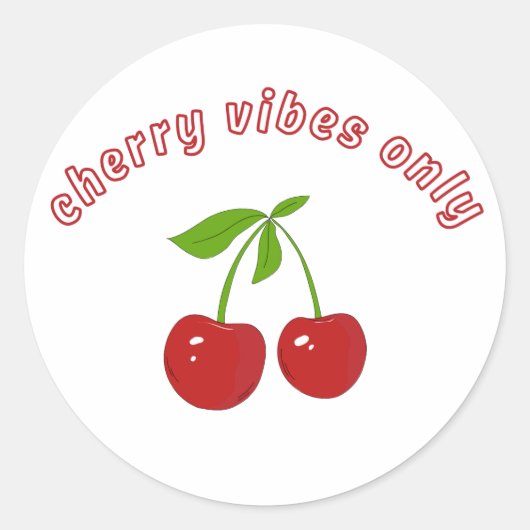 kersenvibes ronde sticker (Voorkant)