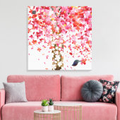 kersenvogeldoek canvas afdruk (Insitu (Woonkamer))