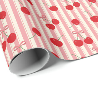Kerssenlint Streep Cadeaupapier