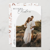 Kerst 1 foto Boog waterverf botanisch Holida Feestdagenkaart (Voorkant / Achterkant)