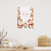 Kerst 1e Verjaardag Poster Teken voor Jongens Wint (Keuken)