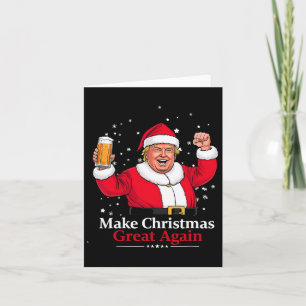 Kerst 2024 Grappig Trump & Bier Maak Kerst Kaart