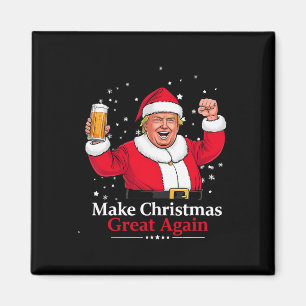Kerst 2024 Grappig Trump & Bier Maak Kerst Magneet