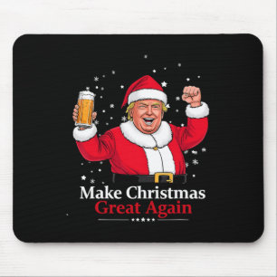 Kerst 2024 Grappig Trump &amp; Bier Maak Kerst Muismat