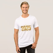 Kerst 2025 Sticker Tri-Blend Shirt (Voorkant volledig)