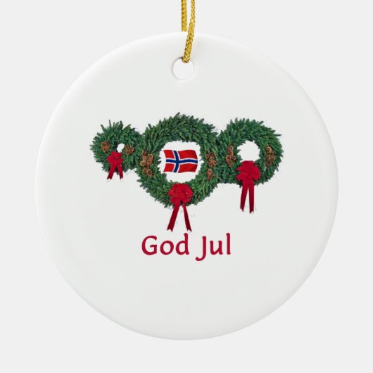 Kerst 2 Noorwegen Keramisch Ornament (Voorkant)
