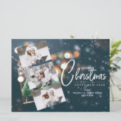 Kerst 3 Foto Vakantiekaart Feestdagenkaart (Staand voorkant)