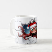 Kerst 3D Octopus Koffiemok (Voorkant links)