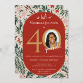 Kerst 40ste verjaardag kaart (Voorkant / Achterkant)