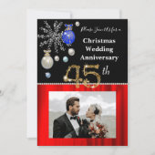 Kerst 45e bruiloft Jubileum zwart en goud Kaart (Voorkant)