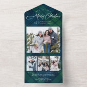 Kerst 4 Foto Wensing QR code Vakantie Kaart (Binnen)