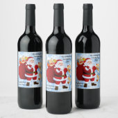 Kerst 6 grote cadeau labels Voeg naam & tekst toe Wijn Etiket (Flessen)