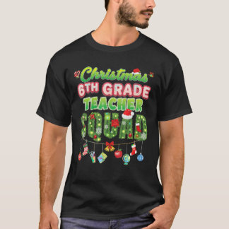Kerst 6e klas leraar Squad Merry Pine Tree T-shirt