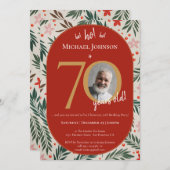 Kerst 70ste verjaardag kaart (Voorkant / Achterkant)