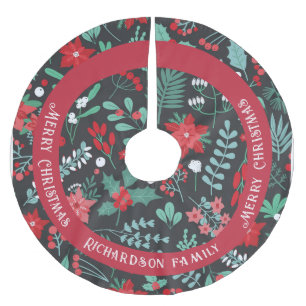 Kerst aangepaste familienaam bloempatroon kerstboom rok