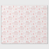 Kerst Aangepaste Familienaam Blush Pink Cadeaupapier (Vlak)