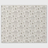 Kerst aangepaste familienaam cadeaupapier (Vlak)