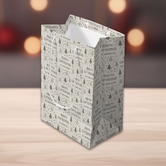 Kerst aangepaste familienaam medium cadeauzakje