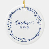 Kerst Aangepaste Naam Boogschutter Zodiac Sign Bla Keramisch Ornament (Achterkant)