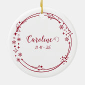 Kerst Aangepaste Naam Schorpioen Zodiac Teken Rood Keramisch Ornament (Achterkant)