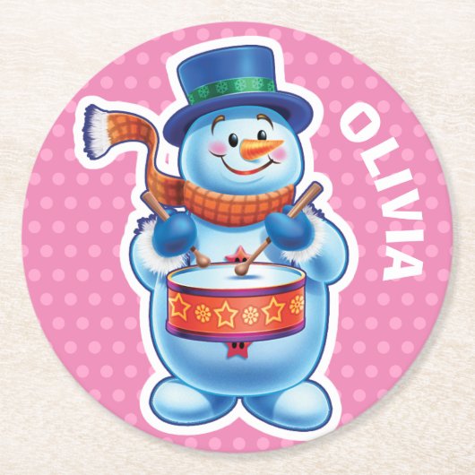 Kerst aangepaste onderzetter Snowman winter wonder (Voorkant)