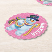 Kerst aangepaste onderzetter Snowman winter wonder (Gekanteld)