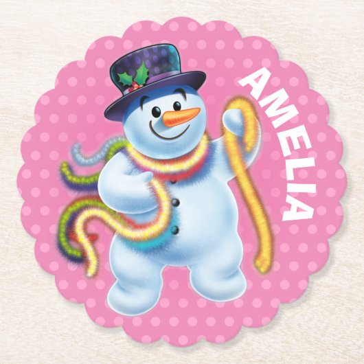 Kerst aangepaste onderzetter Snowman winter wonder (Voorkant)