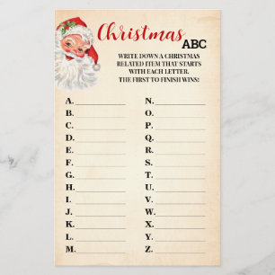 Kerst ABC Santa Game Kaart