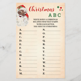 Kerst ABC Santa Game Kaart